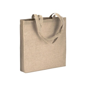 Shopper avec soufflet en coton recyclé 150 g/m  effet mélange, anses longues 3