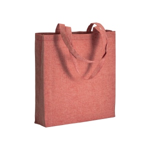 Shopper avec soufflet en coton recyclé 150 g/m  effet mélange, anses longues 11