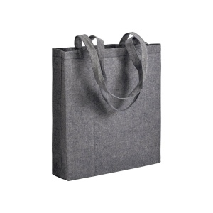 Shopper avec soufflet en coton recyclé 150 g/m  effet mélange, anses longues 9