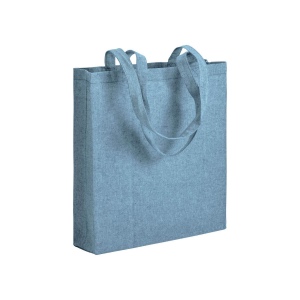 Shopper avec soufflet en coton recyclé 150 g/m  effet mélange, anses longues 4