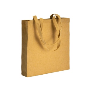 Shopper avec soufflet en coton recyclé 150 g/m  effet mélange, anses longues 8