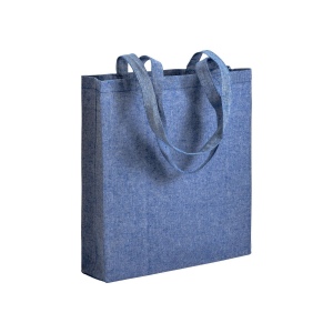 Shopper avec soufflet en coton recyclé 150 g/m  effet mélange, anses longues 6
