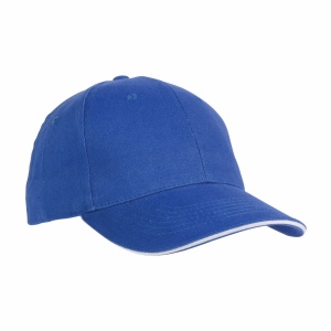 Casquette en coton épais, 6 panneaux avec visière sandwich, fermeture velcro