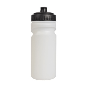 Gourde en plastique (500 ml9 blanche avec bouchon coloré (19 cm de haut pour 6,5 cm de dia 6