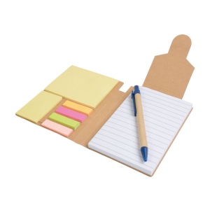 Bloc note en papier recyclé, avec stylo en carton et feuillets adhésifs 11