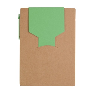 Bloc note en papier recyclé, avec stylo en carton et feuillets adhésifs 5