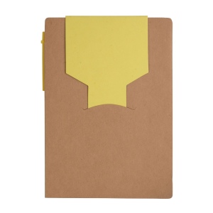 Bloc note en papier recyclé, avec stylo en carton et feuillets adhésifs 3