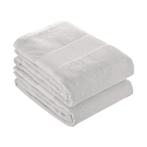 Serviette en éponge de coton 100% (350 g/m2) avec bande OPAQUE imprimable (90x150 cm)