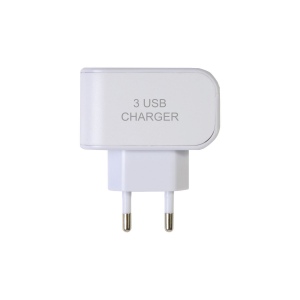 Chargeur multiporte USB mural, en plastique avec 3 entrées (3 entrées chacune de 5V/1000 m 3