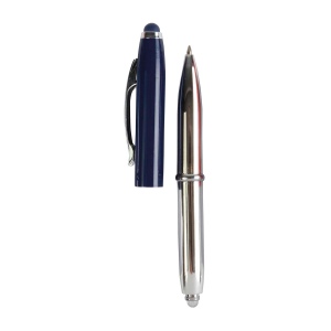Mini stylo bille en plastique avec lumière et petit rond en caoutchouc 7