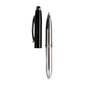 Mini stylo bille en plastique avec lumière et petit rond en caoutchouc 11