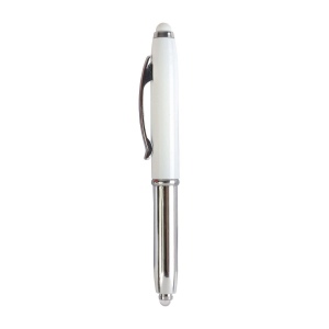 Mini stylo bille en plastique avec lumière et petit rond en caoutchouc 12