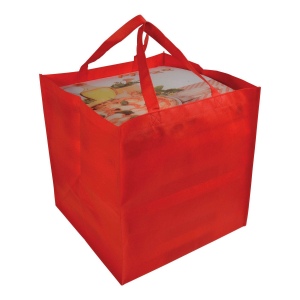 Shopper en format carton de pizza en TNT 80g/m2 4