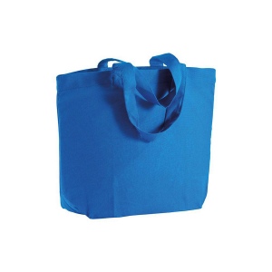 Shopper avec soufflet à la base en coton 120 g/m2, anses courtes 2