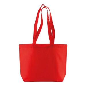 Shopper avec soufflet à la base en coton 120 g/m2, anses longues 10