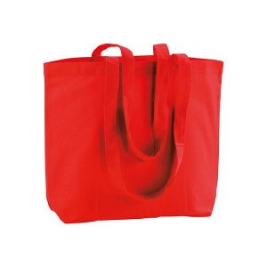 Shopper avec soufflet à la base en coton 120 g/m2, anses longues 4