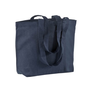 Shopper avec soufflet à la base en coton 120 g/m2, anses longues 3