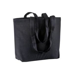 Shopper avec soufflet à la base en coton 120 g/m2, anses longues 5