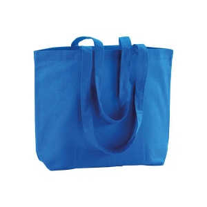 Shopper avec soufflet à la base en coton 120 g/m2, anses longues