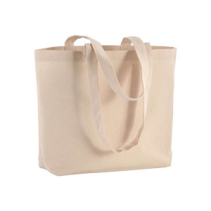 Shopper avec soufflet à la base en coton 120 g/m2, anses longues 2