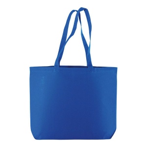 Shopper avec soufflet à la base en coton 135 g/m2, anses longues 6