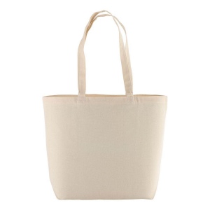 Shopper avec soufflet à la base en coton 135 g/m2, anses longues 3