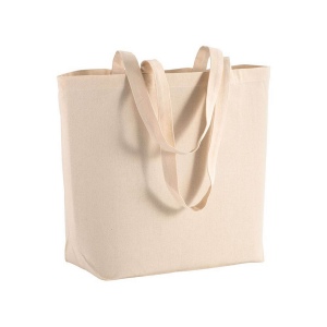 Shopper avec soufflet à la base en coton 135 g/m2, anses longues 2