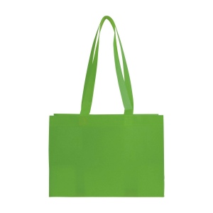 Shopper avec soufflet à la base en TNT 70gm2 thermosoudé, anses longues 11