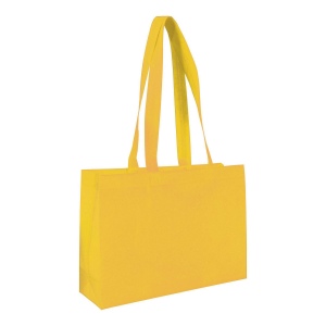Shopper avec soufflet à la base en TNT 70gm2 thermosoudé, anses longues 24