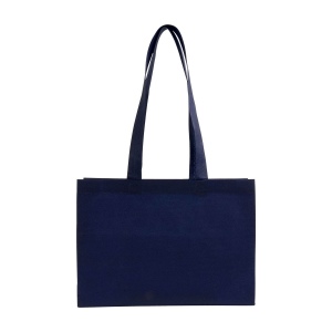 Shopper avec soufflet à la base en TNT 70gm2 thermosoudé, anses longues 26