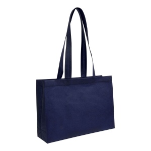 Shopper avec soufflet à la base en TNT 70gm2 thermosoudé, anses longues 27