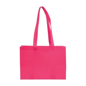 Shopper avec soufflet à la base en TNT 70gm2 thermosoudé, anses longues 14