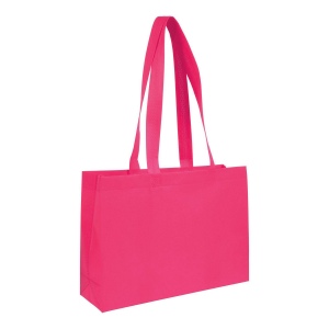 Shopper avec soufflet à la base en TNT 70gm2 thermosoudé, anses longues 15