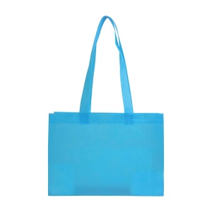 Shopper avec soufflet à la base en TNT 70gm2 thermosoudé, anses longues 17