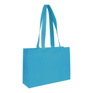 Shopper avec soufflet à la base en TNT 70gm2 thermosoudé, anses longues 18
