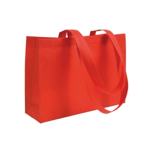 Shopper avec soufflet à la base en TNT 70gm2 thermosoudé, anses longues 8