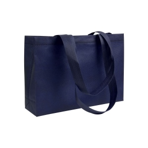Shopper avec soufflet à la base en TNT 70gm2 thermosoudé, anses longues 7