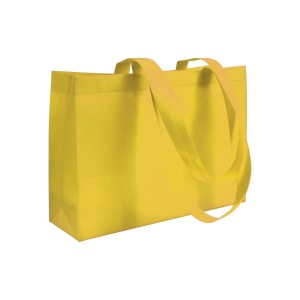 Shopper avec soufflet à la base en TNT 70gm2 thermosoudé, anses longues 6