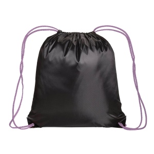 Sac à dos noir en polyester 210T, avec fermeture réglable à cordon, angles renforcés 6
