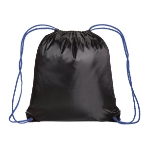 Sac à dos noir en polyester 210T, avec fermeture réglable à cordon, angles renforcés 7