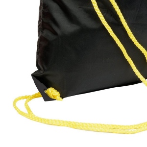 Sac à dos noir en polyester 210T, avec fermeture réglable à cordon, angles renforcés 10
