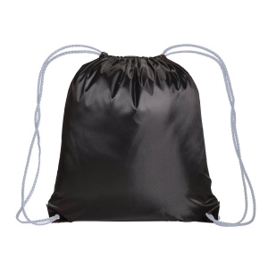 Sac à dos noir en polyester 210T, avec fermeture réglable à cordon, angles renforcés 11