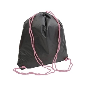 Sac à dos noir en polyester 210T, avec fermeture réglable à cordon, angles renforcés 2