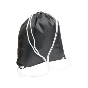 Sac à dos noir en polyester 210T, avec fermeture réglable à cordon, angles renforcés 5