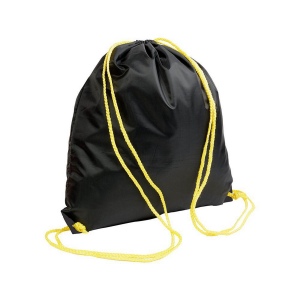 Sac à dos noir en polyester 210T, avec fermeture réglable à cordon, angles renforcés 4
