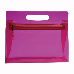 Trousse de toilette en PVC transparente avec fermeture éclair et poignée (20,5x25x7,5 cm) 6