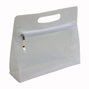 Trousse de toilette en PVC transparente avec fermeture éclair et poignée (20,5x25x7,5 cm) 5