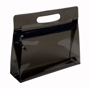 Trousse de toilette en PVC transparente avec fermeture éclair et poignée (20,5x25x7,5 cm) 4
