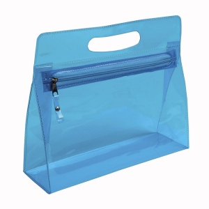 Trousse de toilette en PVC transparente avec fermeture éclair et poignée (20,5x25x7,5 cm) 3
