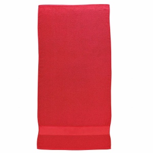 Serviette en éponge de coton 100% (300gr/m2) avec bande de couleur en polyester imprimable 11